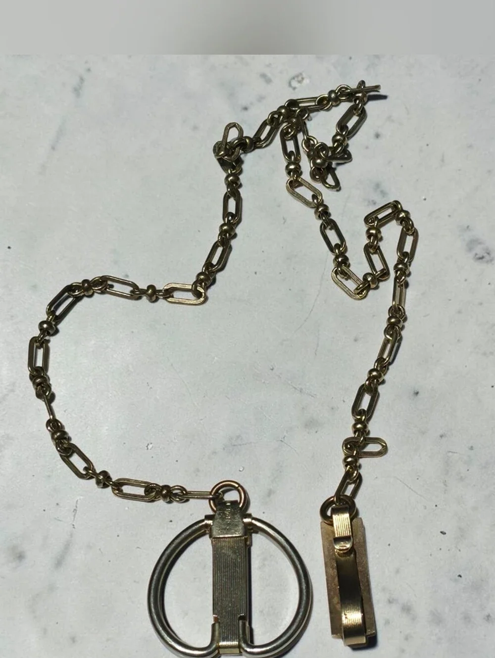 Antique Gold Filled Vest Pocket Watch Chain Clip Vintage Patented Art Deco GF